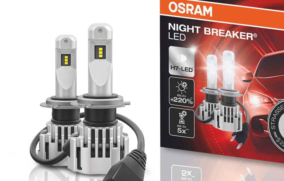 Schválené autožiarovky H7 do auta na cesty, Osram Night Breaker LED.